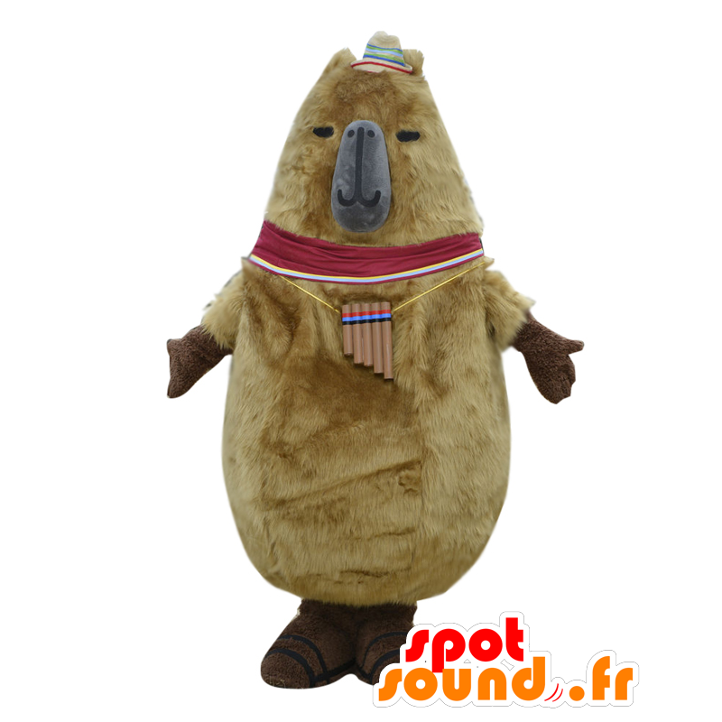 Kapitan mascot, hairy bear, brown and gray, and gentle giant - MASFR25685 - Yuru-Chara Japanese mascots