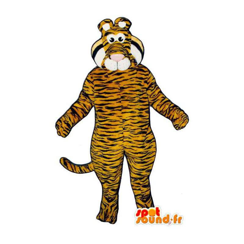Laranja tigre listrado terno preto - MASFR006816 - Tiger Mascotes