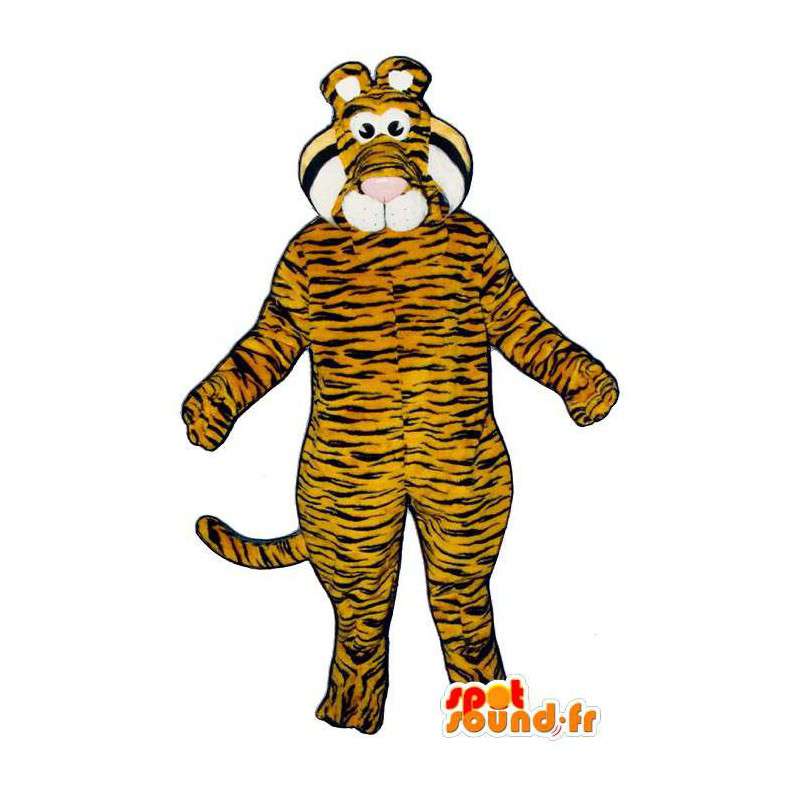 Sort stribet orange tiger kostume - Spotsound maskot kostume