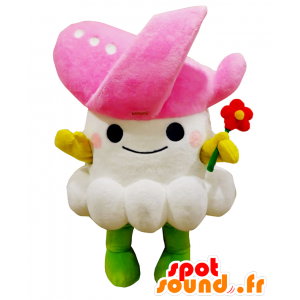 Mascot ltsupi Na, λευκό σύννεφο, με ένα επίπεδο στο κεφάλι - MASFR25688 - Yuru-Χαρά ιαπωνική Μασκότ