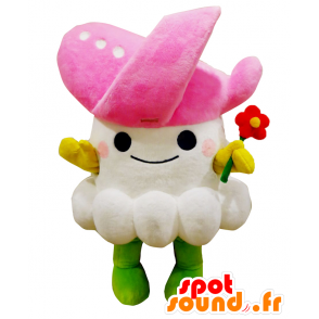 Mascot ltsupi Na, nube blanca, con un plano en la cabeza - MASFR25688 - Yuru-Chara mascotas japonesas