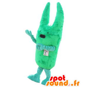 Maskot Ho-San, grön kanin, med stora öron - Spotsound maskot