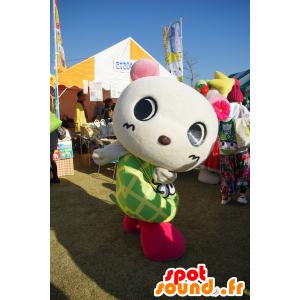 Cosmin mascot, teddy, white panda, Kawasaki - MASFR25690 - Yuru-Chara Japanese mascots