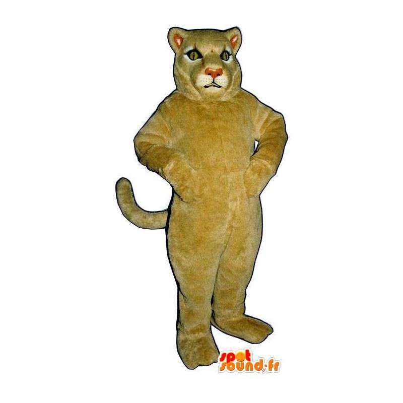 Beige leeuw mascotte. Leeuwin Costume - MASFR006817 - Lion Mascottes