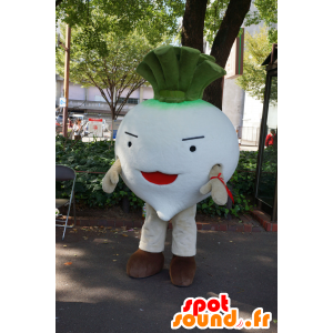 Mascot retiisi, nauris, vihreä ja valkoinen vihannes - MASFR25696 - Mascottes Yuru-Chara Japonaises