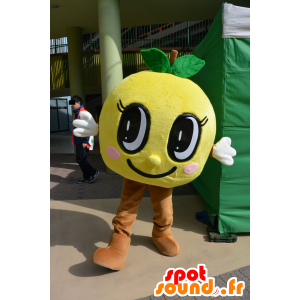Mascot Kabegami, peer, appel geel, reus en glimlachen - MASFR25701 - Yuru-Chara Japanse Mascottes