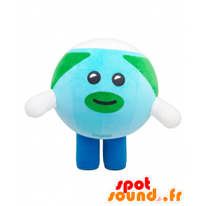 Mascotte de Terre-kun, bonhomme bleu et vert, tout rond - MASFR25702 - Mascottes Yuru-Chara Japonaises