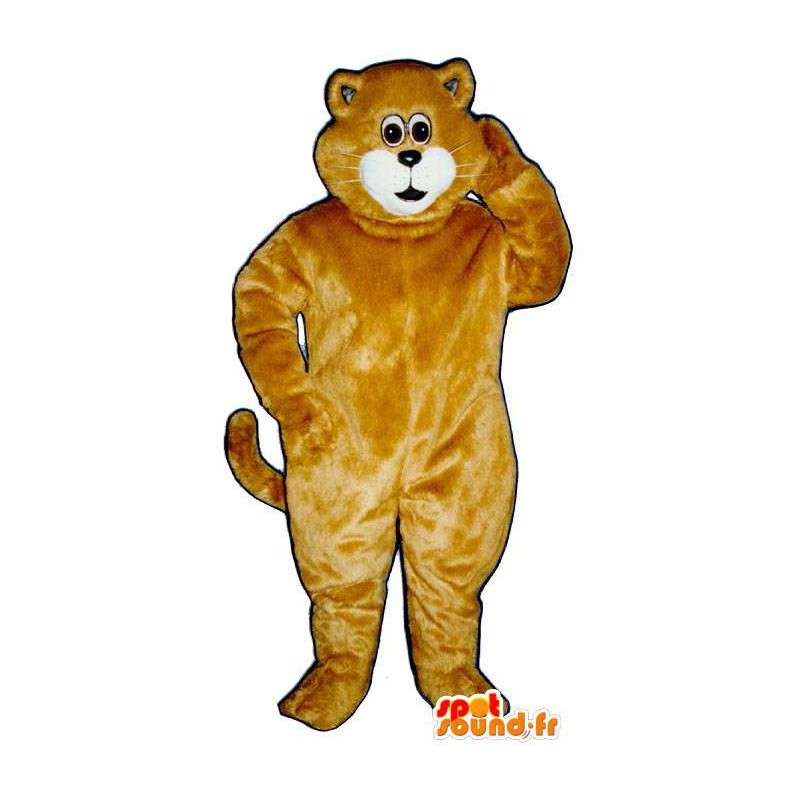 Cat mascotte oranje beige. catsuit - MASFR006818 - Cat Mascottes