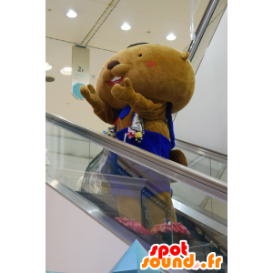 Bibatche-kun tuta mascotte castoro marrone con - MASFR25708 - Yuru-Chara mascotte giapponese