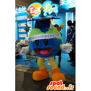 Mascotte whole round world map with a student cap - MASFR25710 - Yuru-Chara Japanese mascots