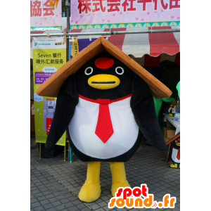 Mascota Chiyoppen, pájaro, con un techo sobre su cabeza - MASFR25717 - Yuru-Chara mascotas japonesas