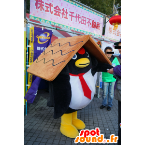 Mascota Chiyoppen, pájaro, con un techo sobre su cabeza - MASFR25717 - Yuru-Chara mascotas japonesas