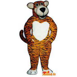Orange gestreifte Tiger-Kostüm schwarz - MASFR006820 - Tiger Maskottchen