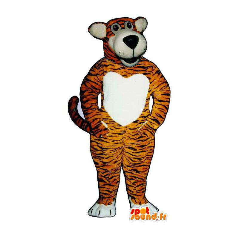 黒の縞模様のオレンジ色の虎の衣装-MASFR006820-虎のマスコット