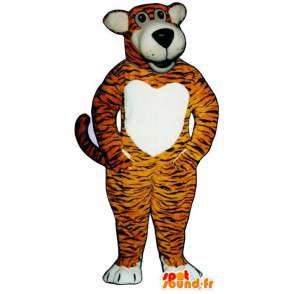 Orange gestreifte Tiger-Kostüm schwarz - MASFR006820 - Tiger Maskottchen