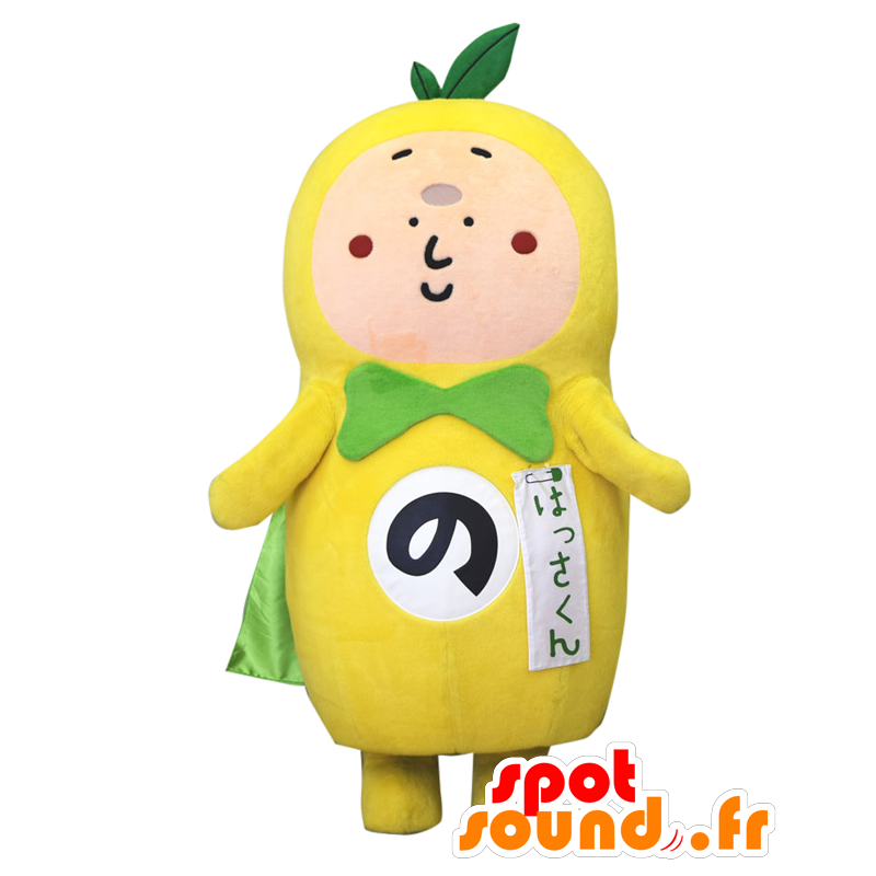 Mascot Hassakun, grote gele en groene man - MASFR25723 - Yuru-Chara Japanse Mascottes