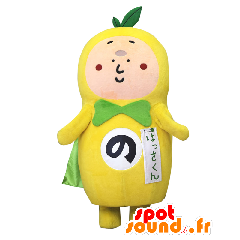 Maskot Hassakun, velký žlutý a zelený muž - MASFR25723 - Yuru-Chara japonské Maskoti