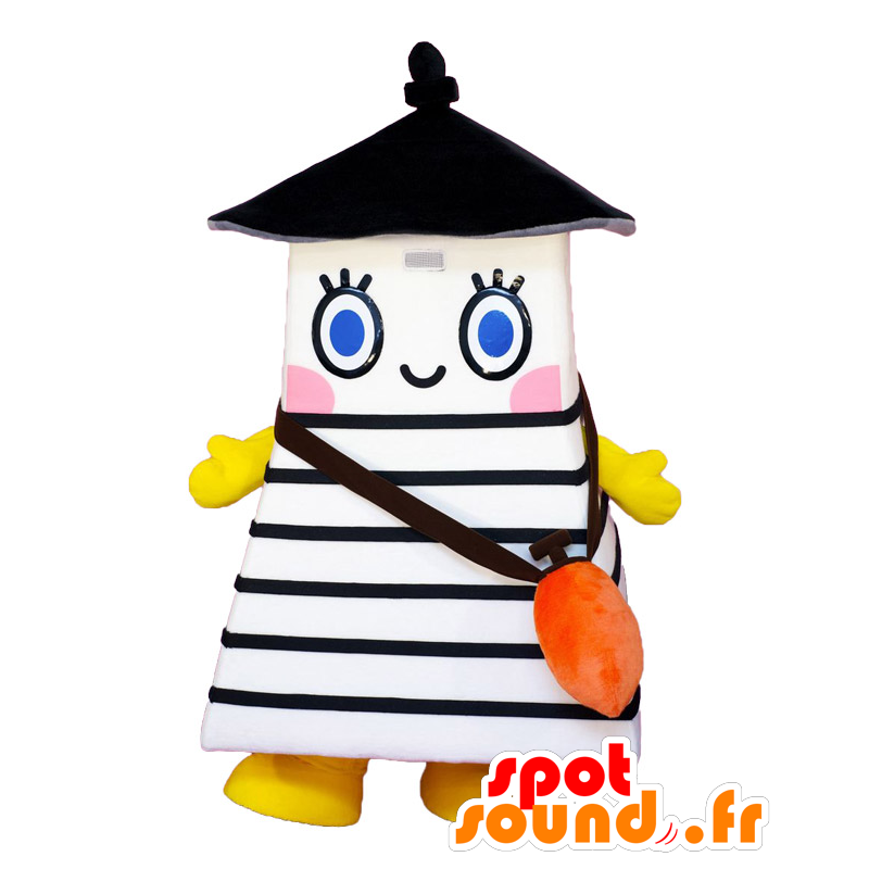 Mascot Nishinoto Akari, majakka, kirkko, mustavalkoinen temppeli - MASFR25725 - Mascottes Yuru-Chara Japonaises