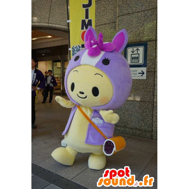 Mascota Chiryu, hombre, púrpura y potro blanco - MASFR25726 - Yuru-Chara mascotas japonesas