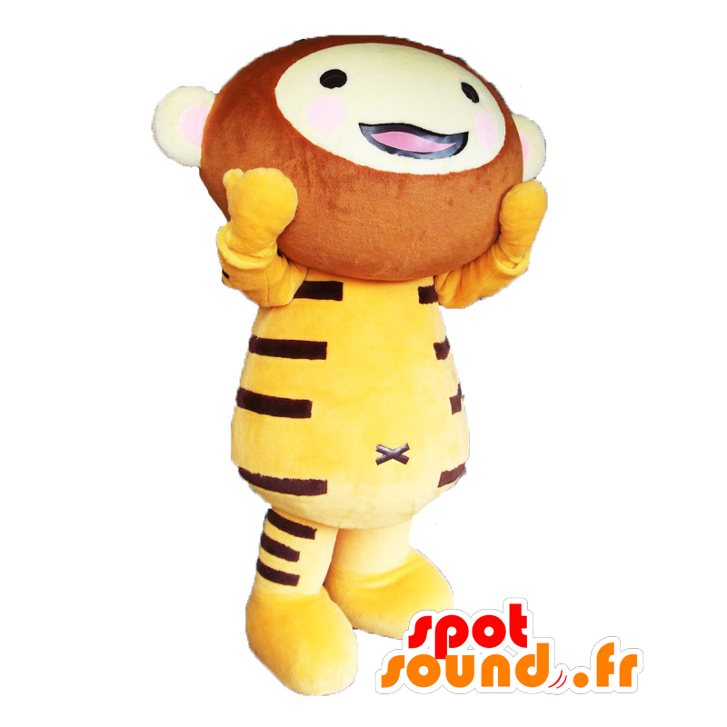 Mascot Nuezaemon, gele en bruine aap, reuze tijger - MASFR25727 - Yuru-Chara Japanse Mascottes