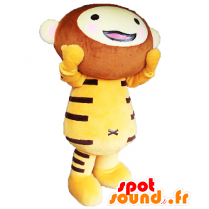 Mascotte de Nuezaemon, singe jaune et marron, tigre géant - MASFR25727 - Mascottes Yuru-Chara Japonaises