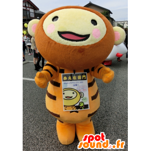 Nuezaemon mascot, yellow and brown monkey, giant tiger - MASFR25727 - Yuru-Chara Japanese mascots