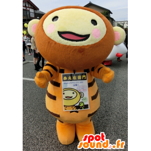 Mascot Nuezaemon, gele en bruine aap, reuze tijger - MASFR25727 - Yuru-Chara Japanse Mascottes