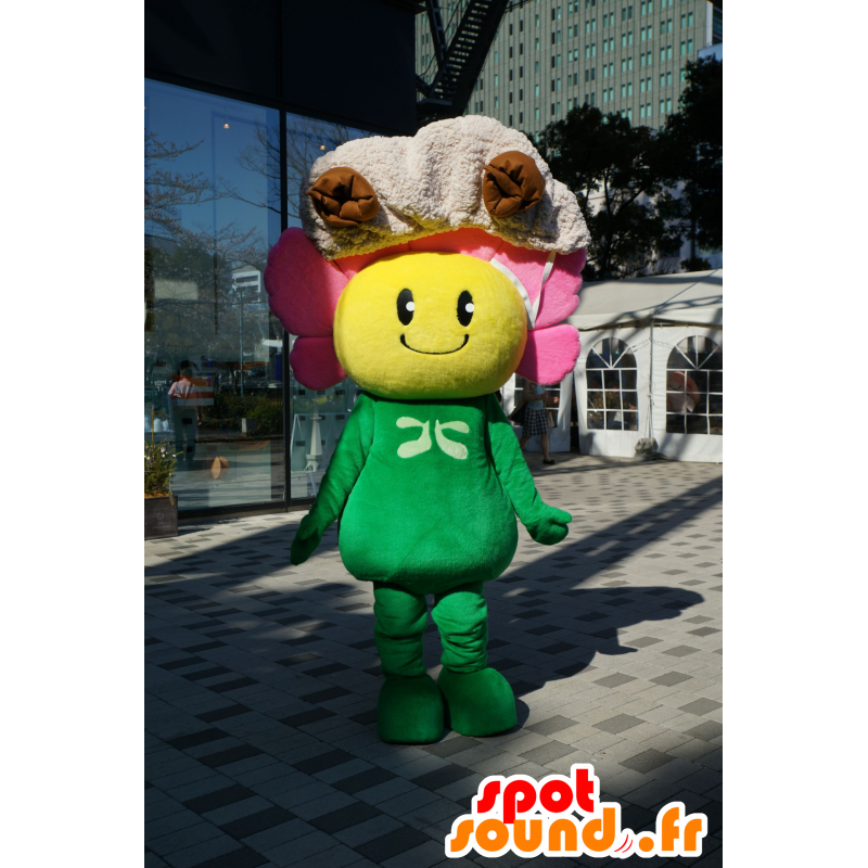 Flor rosada mascota, amarillo y verde, muy alegre - MASFR25728 - Yuru-Chara mascotas japonesas Flor rosada mascota, amarillo y verde, muy alegre - MASFR25728 - Yuru-Chara mascotas japonesas