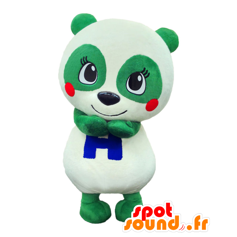 Mascota Panchan, panda, oso blanco y verde - MASFR25731 - Yuru-Chara mascotas japonesas