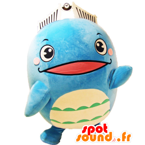 Shimorun Maskottchen, großen blauen Fisch, mit einer Krone - MASFR25735 - Yuru-Chara japanischen Maskottchen