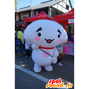 Mascot λευκό σκυλί με ένα κόκκινο κολάρο - MASFR25737 - Yuru-Χαρά ιαπωνική Μασκότ