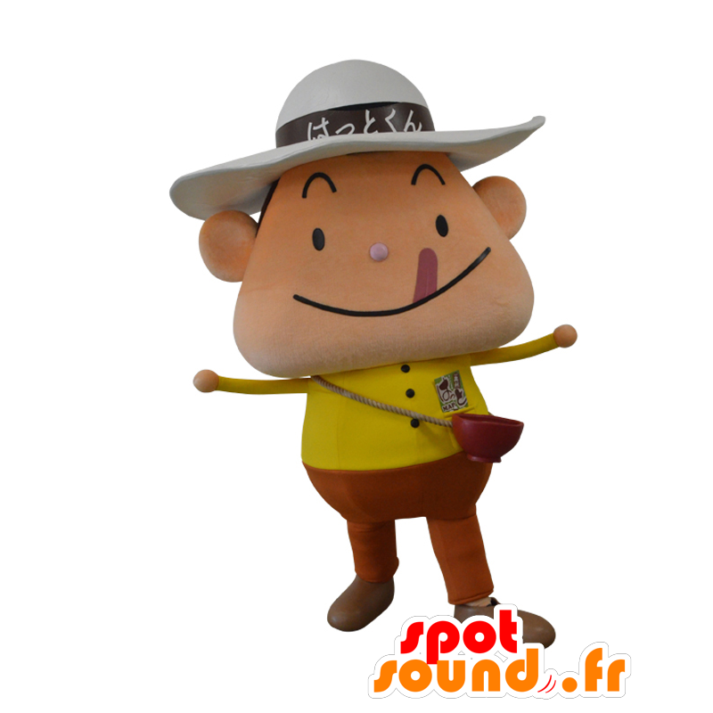 Mascot Hatto-kun, sheriff vaquero con un sombrero grande - MASFR25741 - Yuru-Chara mascotas japonesas