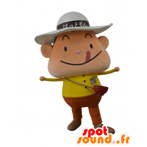 Mascot Hatto-kun, sheriff vaquero con un sombrero grande - MASFR25741 - Yuru-Chara mascotas japonesas