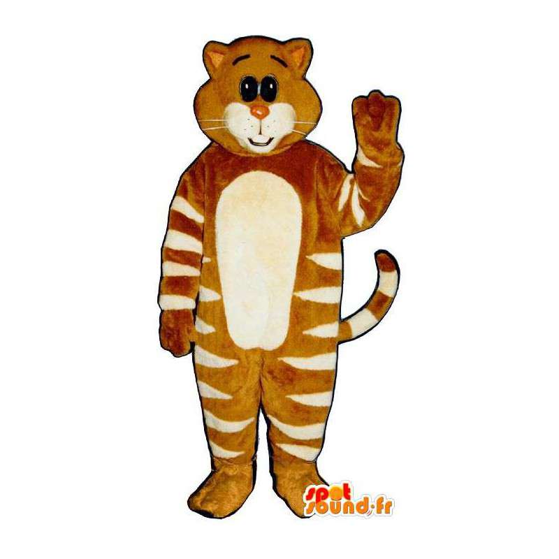 Oranje en wit poesje mascotte - MASFR006823 - Cat Mascottes