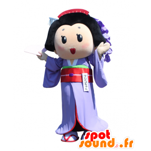 Fujiko-chan mascot, Asian woman in traditional dress - MASFR25742 - Yuru-Chara Japanese mascots