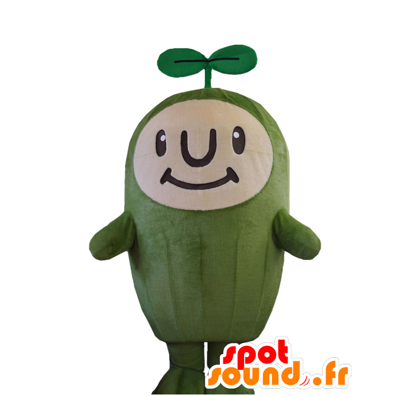 Mascotte de Tsucchi, de légume vert, de plante, de bonhomme vert - MASFR25743 - Mascottes Yuru-Chara Japonaises