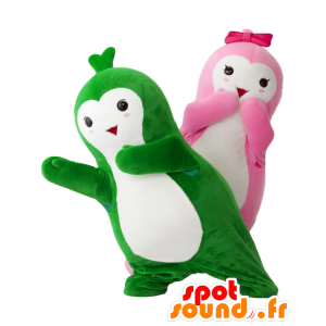 2 mascotes Oh-kun e Bal-chan, 2 companheiros coloridos - Mascotes Yuru-Chara Japoneses - MASFR25744 - SpotSound.fr