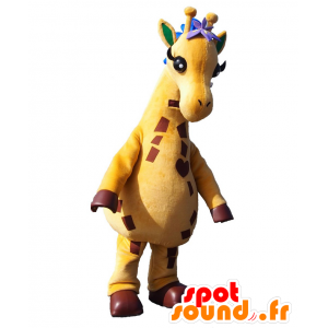 Horikirin mascotte, giallo e marrone giraffa, bello e divertente - MASFR25745 - Yuru-Chara mascotte giapponese