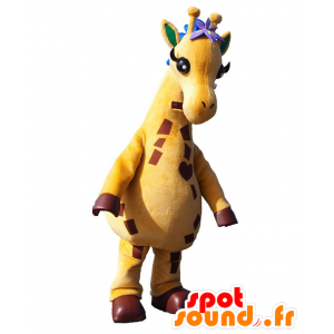 Maskot Horikirin, žluté a hnědé žirafa, krásné a zábava - MASFR25745 - Yuru-Chara japonské Maskoti