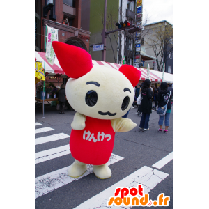 Gele en rode mascotte karakter, schattig en vertederend - MASFR25748 - Yuru-Chara Japanse Mascottes
