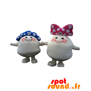2 mascots TamaJirou and Tamahime, 2 colorful mushrooms - MASFR25754 - Yuru-Chara Japanese mascots