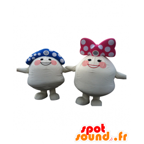 2 mascotas TamaJirou y Tamahime, 2 setas de colores - MASFR25754 - Yuru-Chara mascotas japonesas