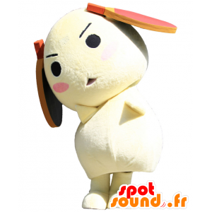 Tama-kun maskot, gul hund, med racketer tennis - MASFR25756 - Yuru-Chara japanske Mascots