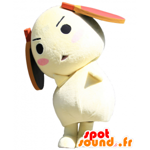 Tama-kun μασκότ, κίτρινο σκυλί, με ρακέτες του τένις - Ιαπωνικές μασκότ Yuru-Chara - MASFR25756 - SpotSound.fr