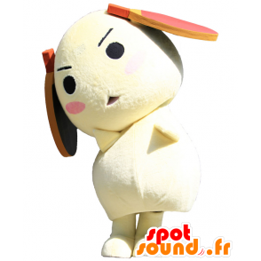Tama-kun μασκότ, κίτρινο σκυλί, με ρακέτες του τένις - Ιαπωνικές μασκότ Yuru-Chara - MASFR25756 - SpotSound.fr