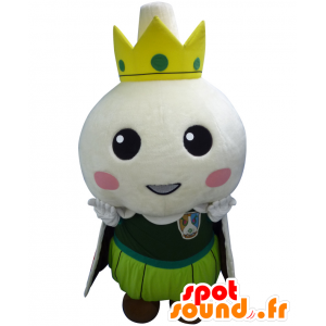 Mascotte de Prince Takko, bonhomme tout rond, avec une couronne - MASFR25757 - Mascottes Yuru-Chara Japonaises