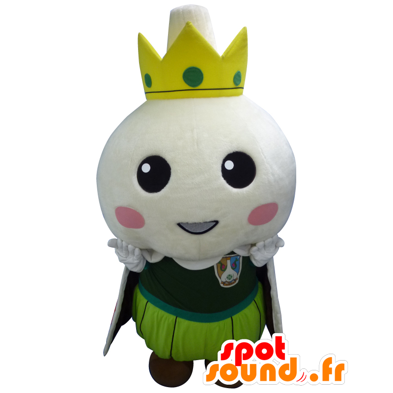 Mascotte de Prince Takko, bonhomme tout rond, avec une couronne - MASFR25757 - Mascottes Yuru-Chara Japonaises