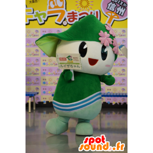 Japanese character mascot, green and smiling - MASFR25760 - Yuru-Chara Japanese mascots