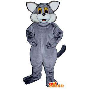 Mascot gray and white cat. Gray cat costume - MASFR006826 - Cat mascots