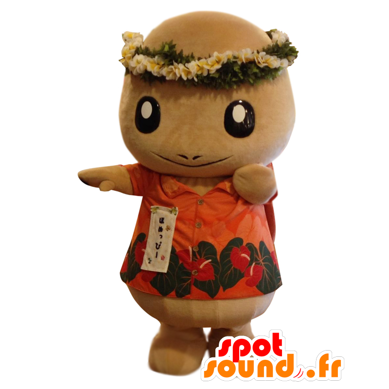 Mascot Honuppi, blumigem Charakter von Hawaii - MASFR25769 - Yuru-Chara japanischen Maskottchen